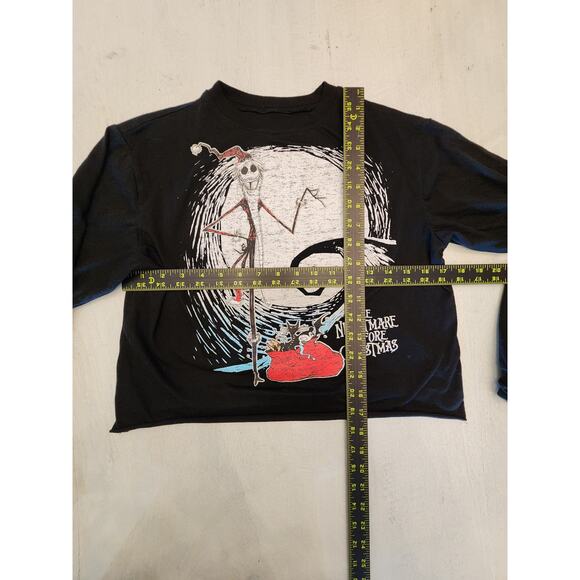 Nightmare Before Christmas Long Sleeve Women's Top SZ XS Cropped - Picture 5 of 5